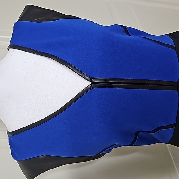 Worthington Color Block knee-Length Black and Blue Size 4 - Picture 2 of 10